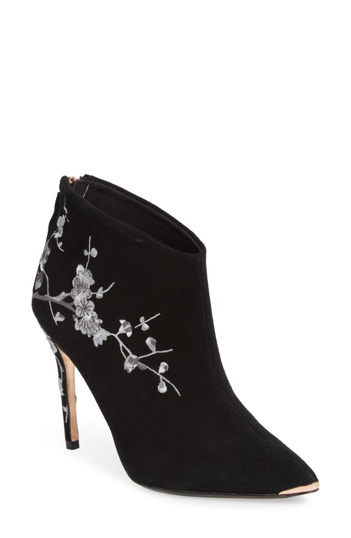 Women's Ted Baker London Novelty Embroidered Bootie .5 M - Black