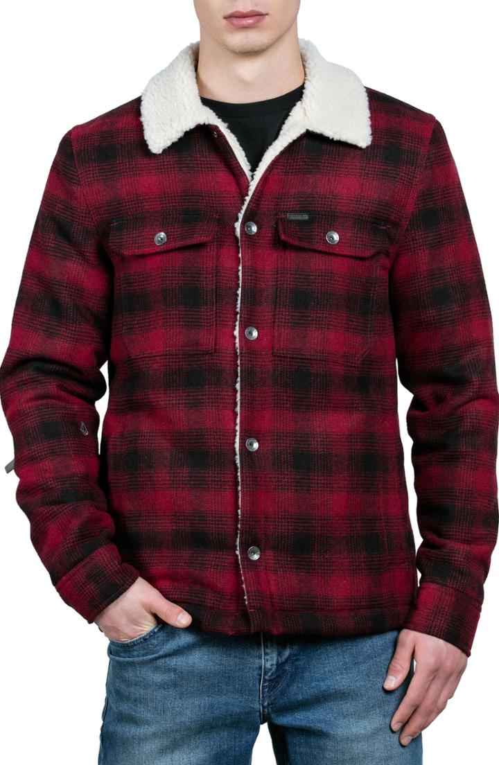 Men's Volcom Keaton Jacket With Faux Shearling Trim