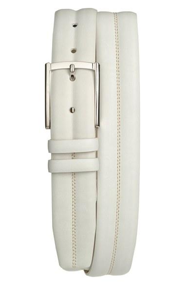 Men's Mezlan 'diver' Leather Belt - White