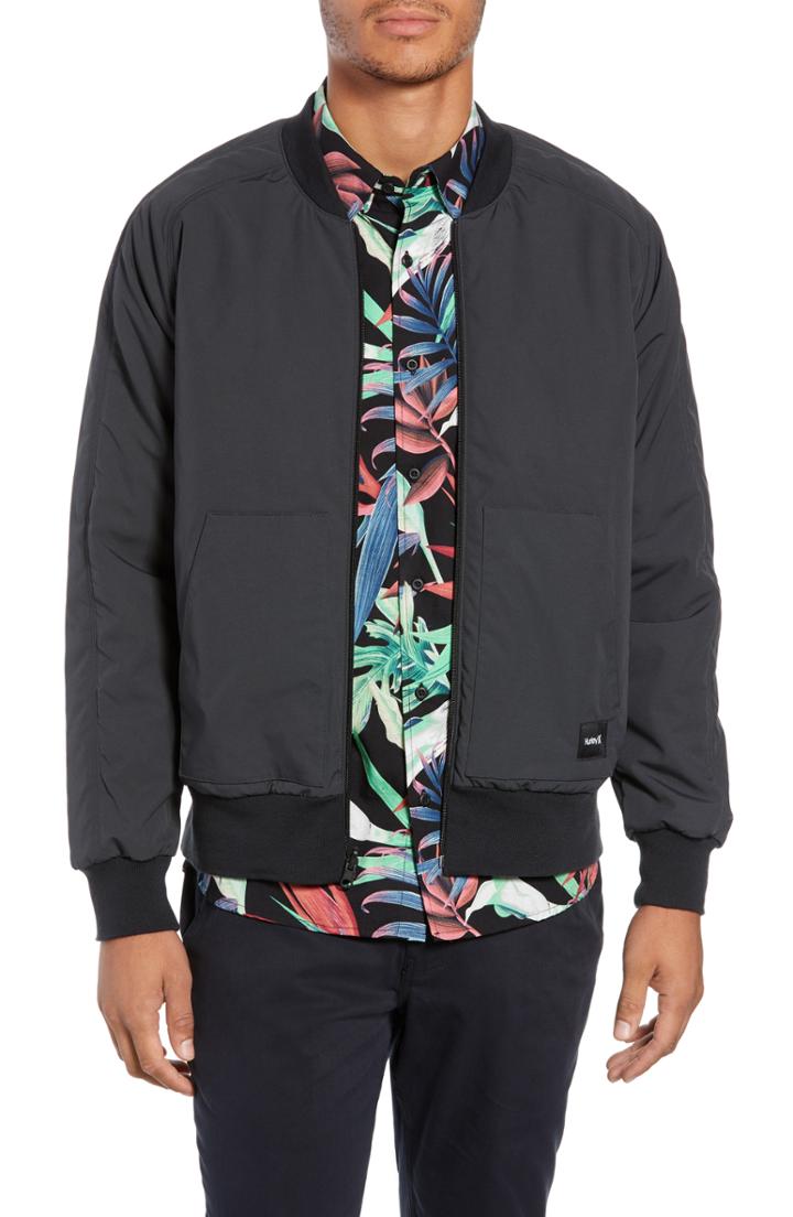 Men's Hurley Indo Souvenir Reversible Bomber Jacket - Black