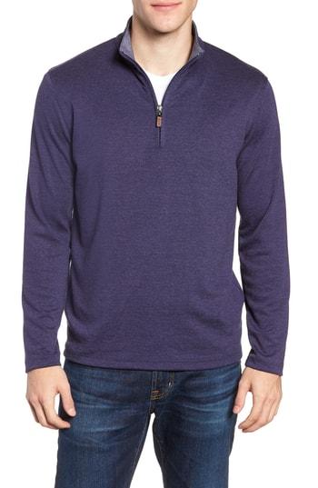 Men's Mizzen+main Eldridge Quarter Zip Performance Pullover - Blue