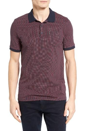 Men's Ben Sherman Geo Print Jersey Polo - Red