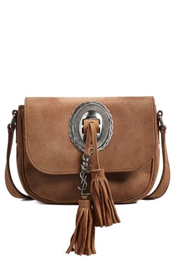 Saint Laurent 'small Kim' Suede Crossbody Bag
