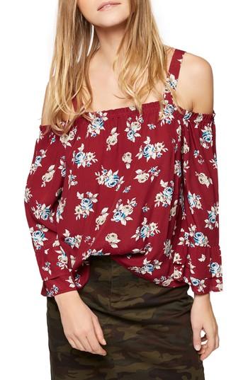 Petite Women's Sanctuary Cassie Off The Shoulder Top, Size P - Red