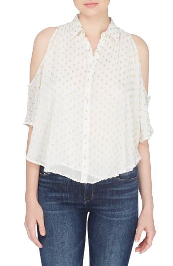 Women's Catherine Catherine Malandrino Bela Asymmetrical Faux Wrap Blouse - White