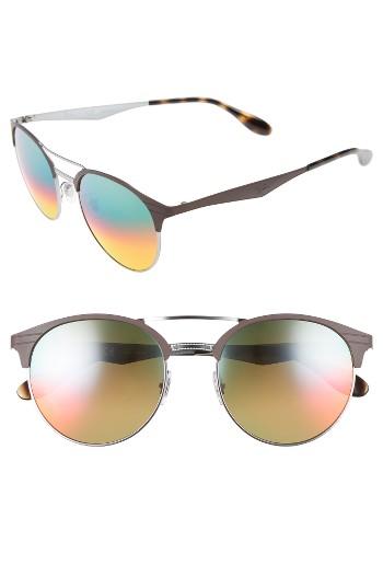 Women's Ray-ban Highstreet 54mm Round Sunglasses - Blue/ Violet