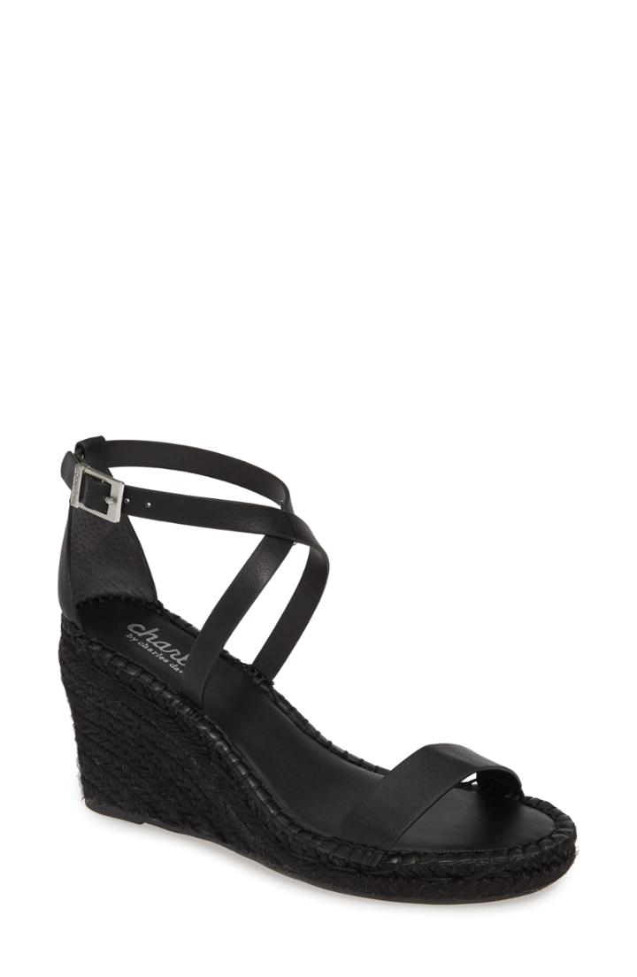 Women's Charles By Charles David Nola Espadrille Wedge Sandal M - Black