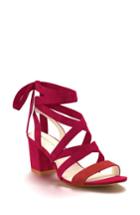 Women's Shoes Of Prey Cross Strap Sandal .5 B - Pink
