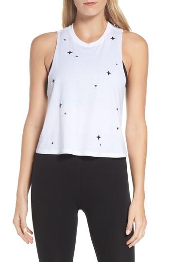 Women's Ultracor Swarovski Crop Racerback Tank - White