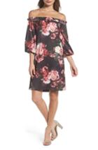 Women's Felicity & Coco Print Off The Shoulder Shift Dress - Black