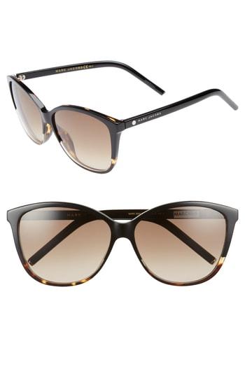 Women's Marc Jacobs 58mm Butterfly Sunglasses - Black/ Havana
