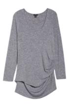 Women's Halogen Ruched Top, Size - Grey