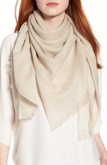Women's Eileen Fisher Organic Cotton Blend Wrap, Size - Beige