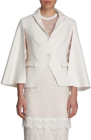 Women's Burberry Wool Cape Jacket - White