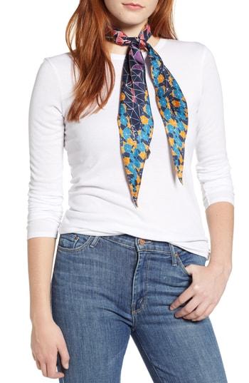 Women's Echo Tiled Together Diamond Cut Silk Scarf, Size - White