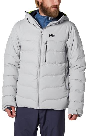 Men's Helly Hansen Swift Waterproof Down Hooded Jacket - Grey