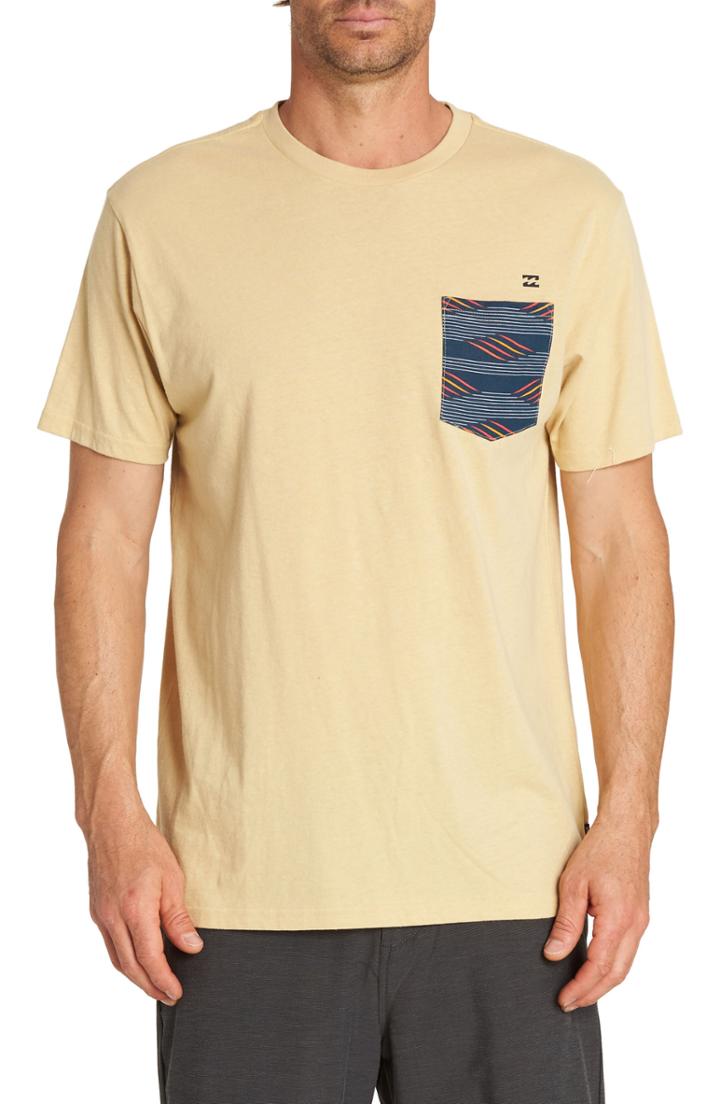 Men's Billabong Team Print Pocket T-shirt, Size - Beige