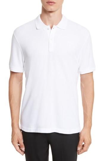 Men's Atm Anthony Thomas Melillo Stitched Collar Cotton Pique Polo, Size - White