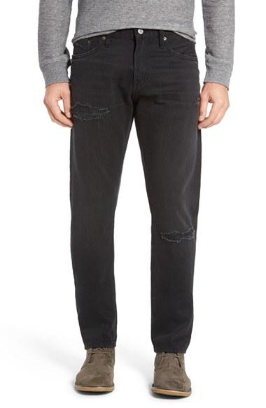 Men's Jean Shop Slim Straight Leg Selvedge Jeans - Black