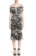 Women's Fuzzi Print Tulle Ruched Off The Shoulder Dress