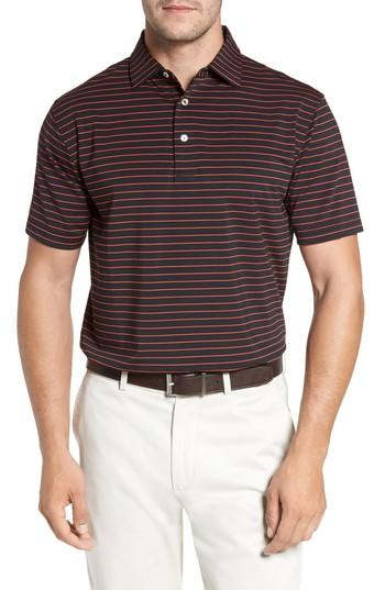 Men's Peter Millar Halifax Pinstripe Stretch Jersey Polo - Black