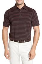 Men's Peter Millar Halifax Pinstripe Stretch Jersey Polo - Black