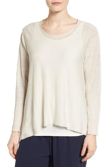 Women's Eileen Fisher Organic Linen Blend Swing Sweater