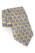 Men's Ermenegildo Zenga Medallion Silk Tie, Size - Yellow