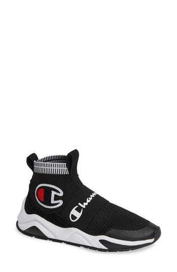 Women's Champion Rally Pro Sock-knit Sneaker .5 M - Black