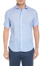 Men's Peter Millar Life Aquatic Regular Fit Linen Sport Shirt - Green
