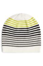Women's Eileen Fisher Stripe Wool Beanie, Size - Green