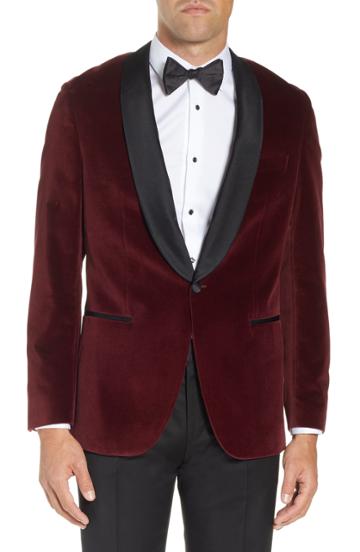 Men's Boss Hockley Slim Fit Velvet Cotton Dinner Jacket R - Purple
