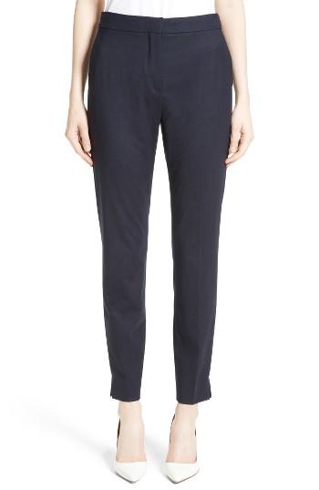 Women's Max Mara Maser Crop Stretch Wool Pants - Blue