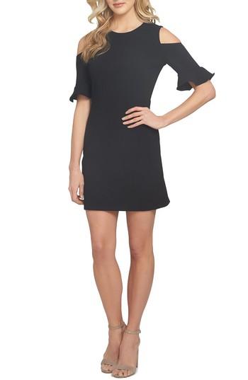 Petite Women's Cece Emily Cold Shoulder Sheath Dress P - Black