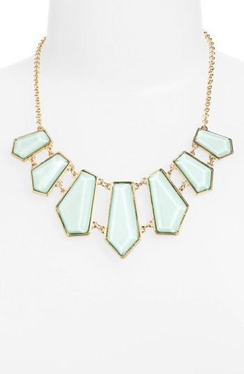 Stephan & Co. Geometric Bib Necklace Mint