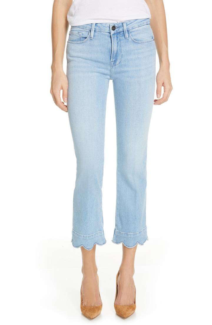 Women's Frame Le Crop Mini Boot Scallop Hem Jeans - Blue
