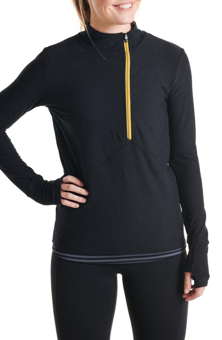 Women's Oiselle Homerun Half Zip Pullover - Black
