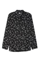 Women's Bp. Gathered Back Print Shirt - Black