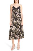 Women's N?21 Floral Print Silk Midi Dress Us / 36 It - Black