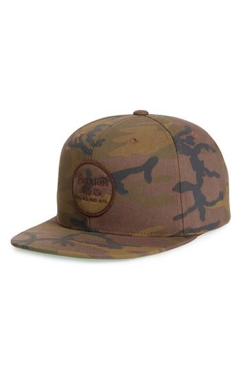 Men's Brixton Wheeler Camo Snapback Cap - None