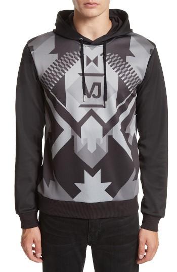 Men's Versace Jeans Print Front Hoodie - Grey