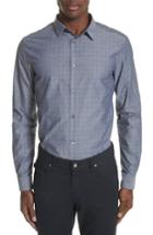 Men's Emporio Armani Slim Fit Chambray Pin Dot Sport Shirt - Blue