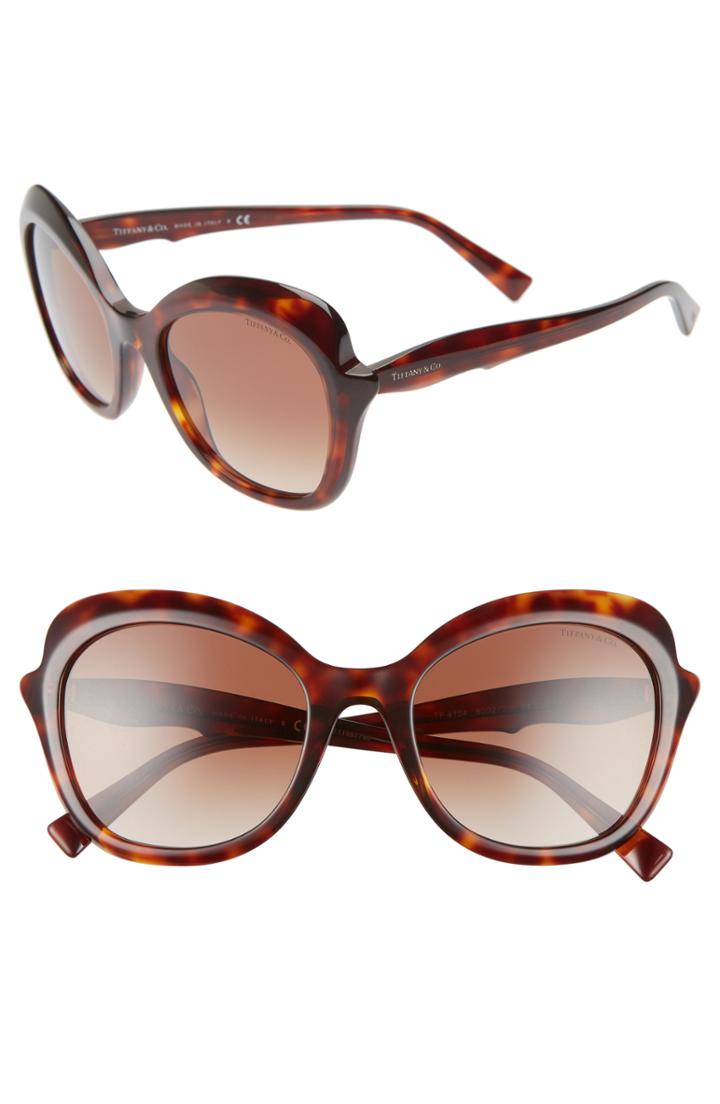 Women's Tiffany & Co. Paper Flowers 54mm Gradient Round Sunglasses - Brown Gradient