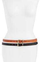 Women's Bp. 2-pack Faux Leather Belts - Black/ Cognac