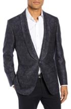 Men's Hickey Freeman Classic Fit Paisley Wool & Silk Dinner Jacket R - Blue