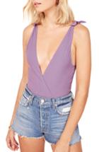 Women's Reformation Macey Wrap Style Bodysuit - Purple