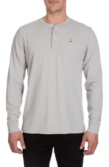 Men's Psycho Bunny Biltmore Henley T-shirt - Grey