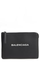 Balenciaga Medium Everyday Leather Pouch - Black
