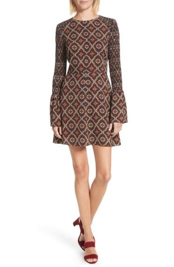Women's A.l.c. Alexa Print Silk Dress - Burgundy