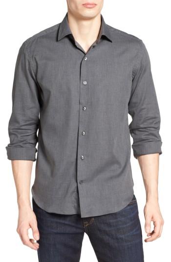 Men's Culturata Tirone Herringbone Sport Shirt - Grey